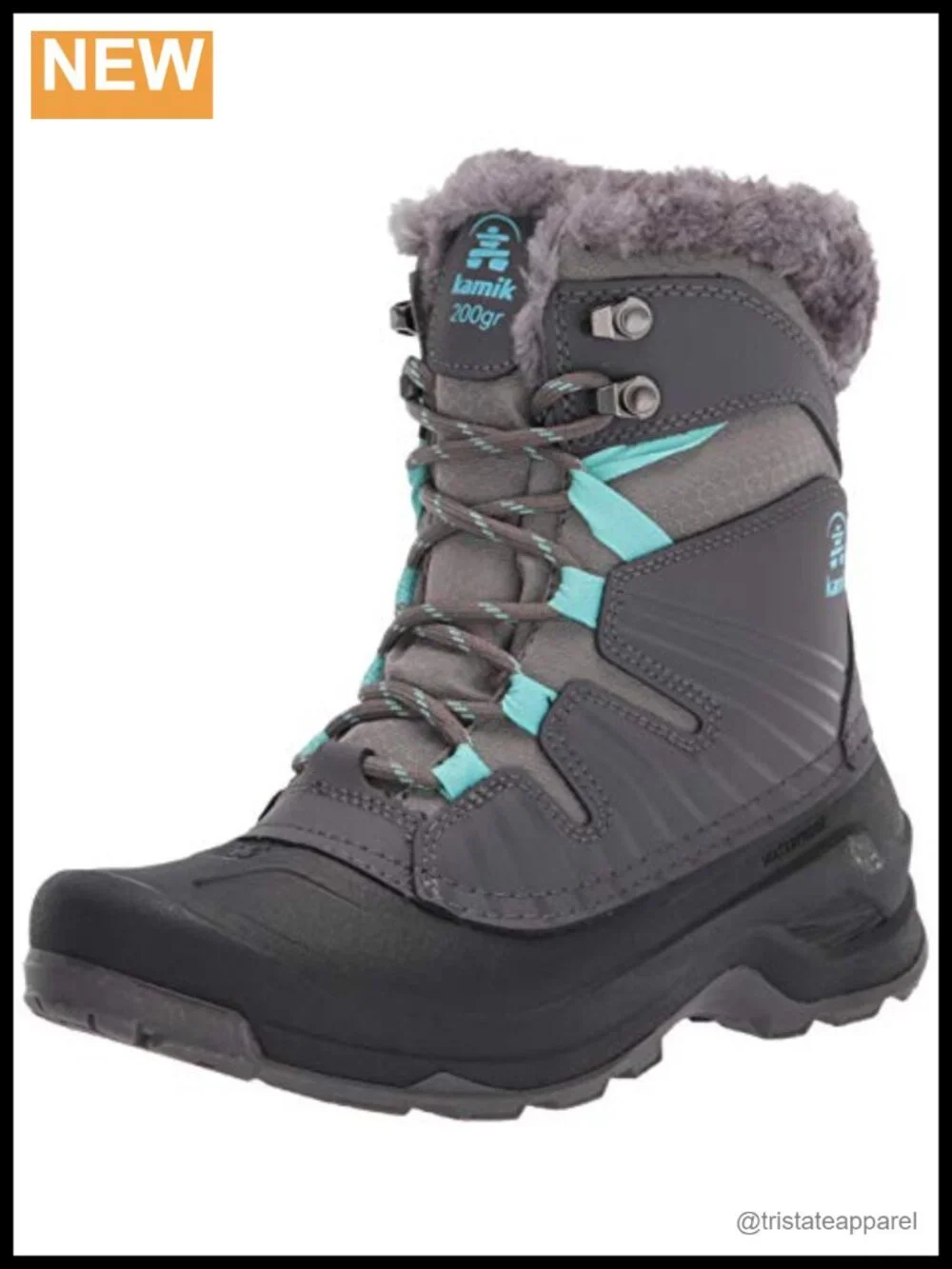 Women's Waterproof Snow Boots Calf High Lace Up Faux Fur Trim 200g Thinsulate